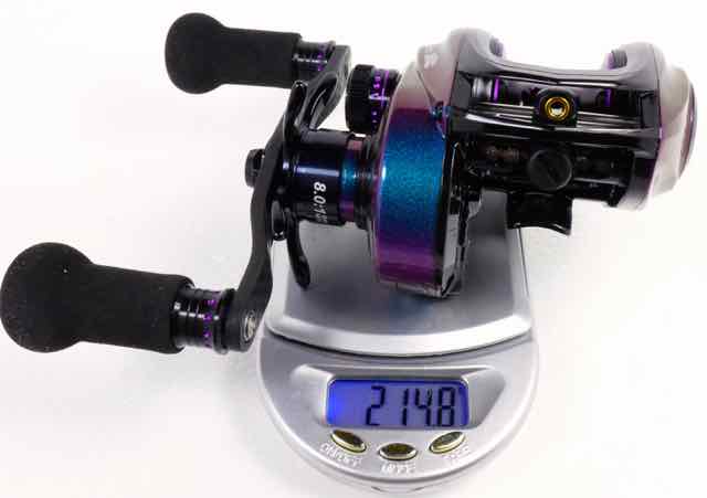 Abu Garcia Revo Ike weighs in at 214.8 grams