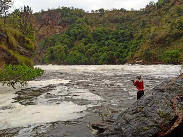 Lure fishing the falls at White Nile River