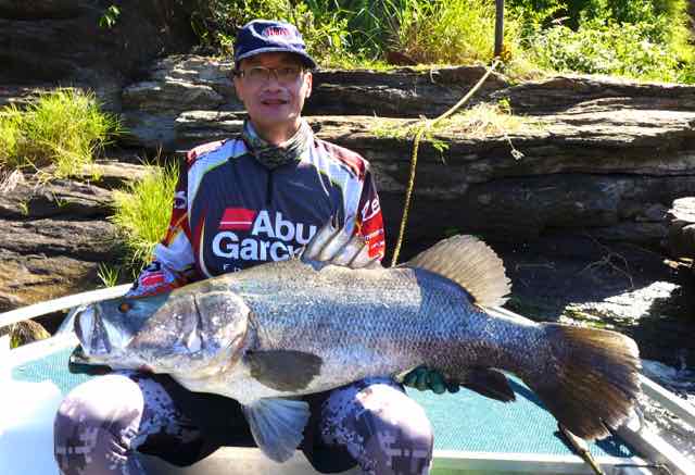 A Nile perch caught using tilapia and a balloon float at Murchison Falls, Uganda, Africa